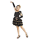 viscose dancewear avec strass 3 Robe performances niveaux de danse latine pour les enfants des couleurs plus
