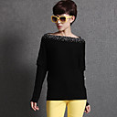 Frauen pearl Fledermaus Ärmel Pullover