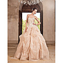 Ball Gown Sweetheart Floor-length Organza Satin Evening Dress