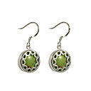 Nydelig Alloy Round Imitation Gem Stone Drop øredobber (Flere farger)