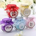 Glass Candy Jars With Chiffon (Set of 12)