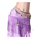 Dancewear Tulle with Coins and Tassels Performance Belly Dance Belt For Ladies More Colors