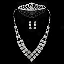 Elegant Alloy With Rhinestone Women's Jewelry Set Including Necklace,Earrings,Tiara