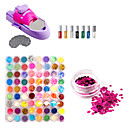DIY Nail Art Varnish Color Printing Machine Kit And 72 Colors Glitter Nail Art