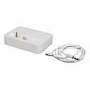 Charge and Data Docking Station with Audio Out and 1 Meter AUX Cable for iPhone 5 (White)