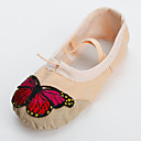 lona elegante hecho a mano con zapatos de baile de mariposa dividida única zapatilla de ballet para niños
