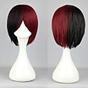 Lolita Wig Inspired by Zipper Short Black and Red Mixed Color 32cm Punk