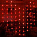 1.2Mx0.95M coeur rouge Lampe LED String avec 32 LEDs - Décoration de Noël et Halloween