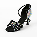 Damen Strass / Satin Upper Ankle Strap Salsa / Latin Dance Performance Schuhe mit Perle