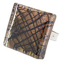 Square Coloured Glaze Adjustable Ring