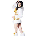 Glitter Gouden Leer En Wit Bont Sexy Uniform (5 stuks)
