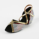 Women's Leatherette / Rhinestone Upper Arch Strap Latin  / Salsa Dance Shoes