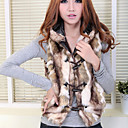 Fashion Faux Fur Sleeveless Hood Collar Vest
