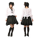 Long Flare Sleeve Knee-length White and Black Cotton Classic Lolita Outfit