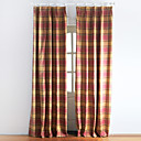 (Dos paneles) cortinas forradas de cuadros multicolores tradicionales