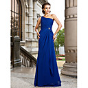 A-line One Shoulder Sweep/Brush Train Chiffon Evening Dress