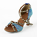 Women's Leatherette / Rhinestone Upper Ankle Strap Latin / Salsa Dance Shoes (More Colors)