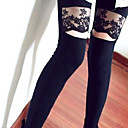 Women's Lace Embroidery Leather Long Legging