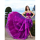 A-line Sweetheart Asymmetrical Sequined Evening Dress With Tiered Skirt
