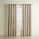 (Two Panels) Modern Polyester Rhombus Jacquard Energy Saving Curtains