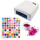 Hot Selling DIY Nail Art Drier Machine (36W) And 72 Colors Glitter Nail Art