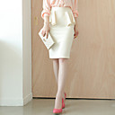 ALAN effen kleur Peplum Pencil Skirt (meer kleuren, Slim Fit)