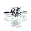 Charming 925 Sterling Silver Platinum Plated Cubic Zirconia Ring