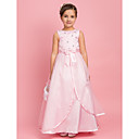 A-line Jewel Floor-length Organza Flower Girl Dress