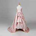 Pretty Sleeveless Taffeta Wedding/Evening Flower Girl Dress With Flower