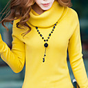 Frauen Langarm-lose High Neck Long Pullover