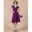 A-line V-neck Knee-length Chiffon Mother of the Bride Dress