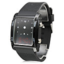Digital + Analog Dual-Time Mens Wrist Watch with Weekday Display - Black (2*CR1120)
