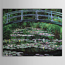 handgemalten Ölgemälde Brücke von Claude Monet mit gestreckten Rahmen