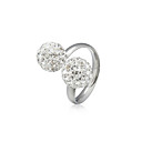 Mooie RVS Onregelmatige Crystal Verstelbare Ring