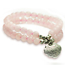Natural Pink Women's Crystal Miao zilveren armband