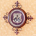 17" American 66 Route Wall Clock in Iron