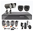 2 Outdoor And 2 Indoor Day Night CCTV Home Video Surveillance Security Camera Kit