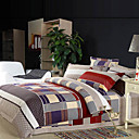 Multi Color Square Full / Queen 4-Piece Duvet Cover Set