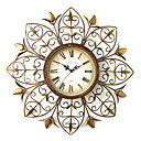 24" Sun Floral Metal Wall Clock