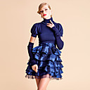 TS VINTAGE High Neck Knitted Top Layered Ruffle Ball Dress With Gloves