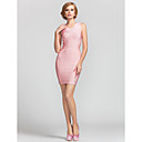 Sheath/Column Jewel Short/Mini Rayon Nice Bandage Dress