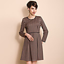 TS Simplicity Check Pattern Pleats Dress
