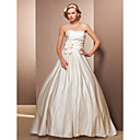 Ball Gown Strapless Floor-length Satin Wedding Dress