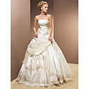 Ball Gown Strapless Organza Floor-length Wedding Dress