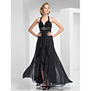 A-line Haulter Floor-length Chiffon Evening Dress