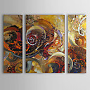 Hand-painted Abstract Oil Painting with Stretched Frame - Set of 3