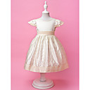 A-line | Principessa Jewel | cinghie tè lunghezza raso Flower Girl Dress