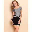 ts boothals contrasterende kleur bandage jurk bodycon