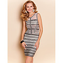 ts mesh splicing jacquard slanke vest bodycon bandage jurk