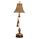 100W Modern Table Light with Fabric Shade and Candleholder-shaped Lampstand